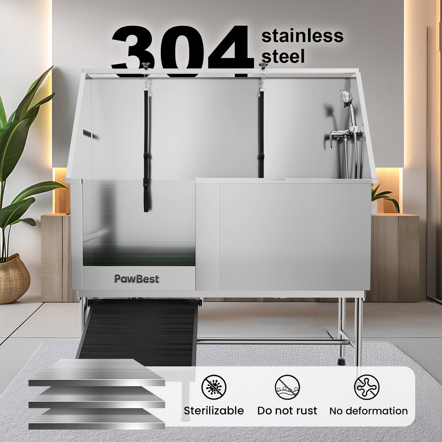 62" Stainless Steel Dog Grooming Tub -Free shipping